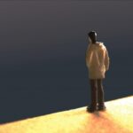 立ちすくむ男性