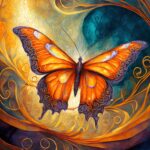 オレンジ色の蝶