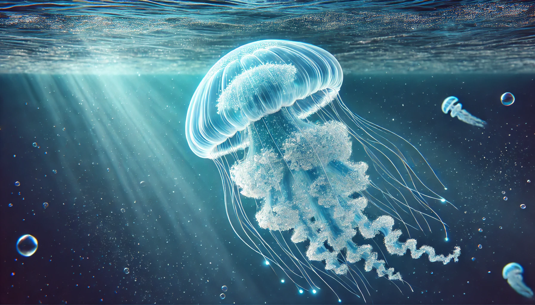 海を漂うクラゲ