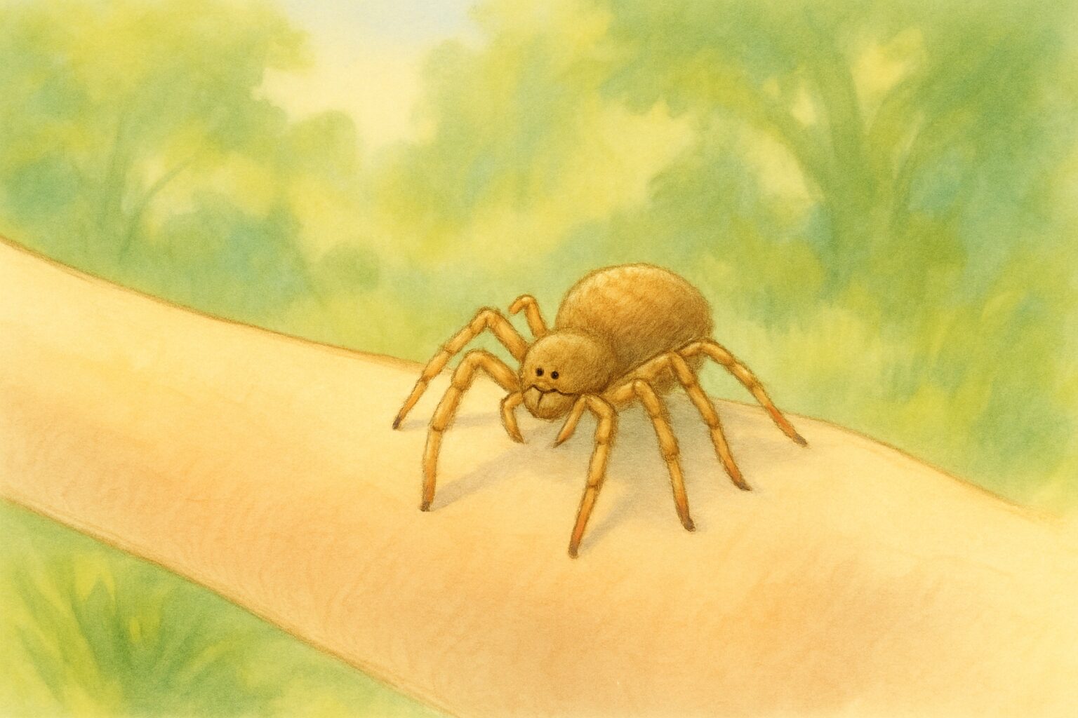 蜘蛛が体につく
