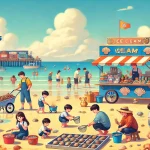 干汐海水浴場潮干狩りと屋台