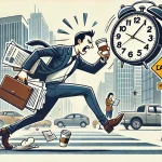 遅刻をして大慌てのサラリーマン