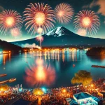 河口湖湖上祭の花火