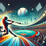 メジャー開幕戦で活躍する野球選手と応援する観客