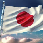 風にたなびく日本国旗