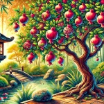 ザクロの果実が成っている木