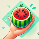 小玉スイカを持つ手