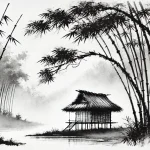 雰囲気のある水墨画