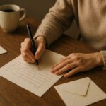手紙を書いている人
