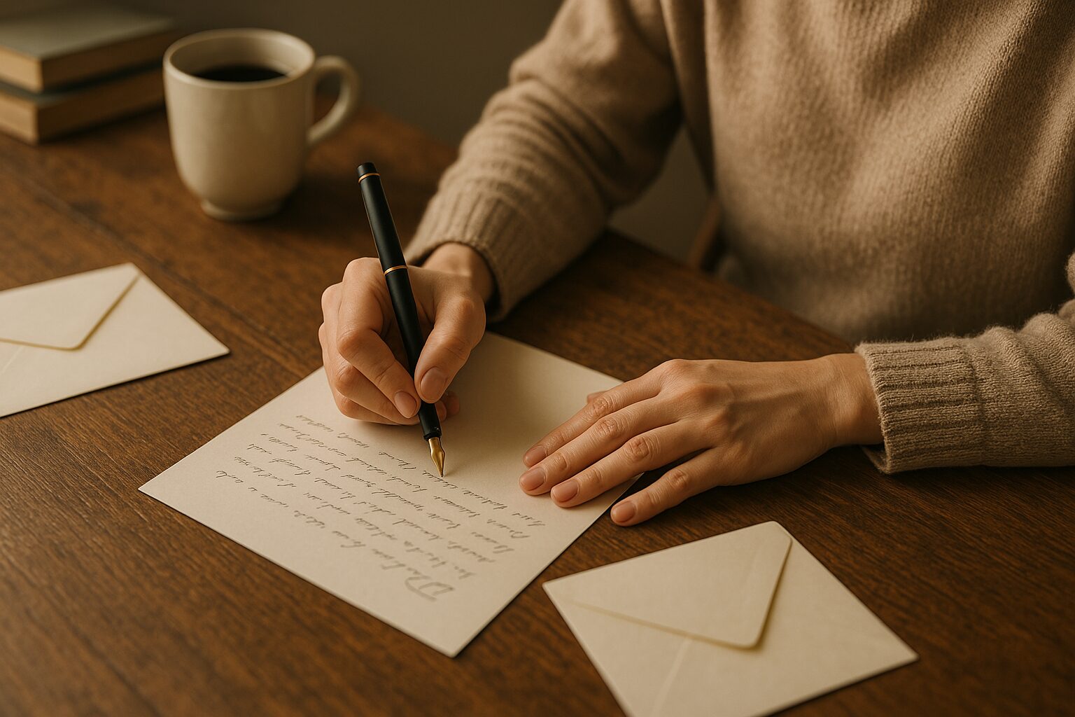 手紙を書いている人