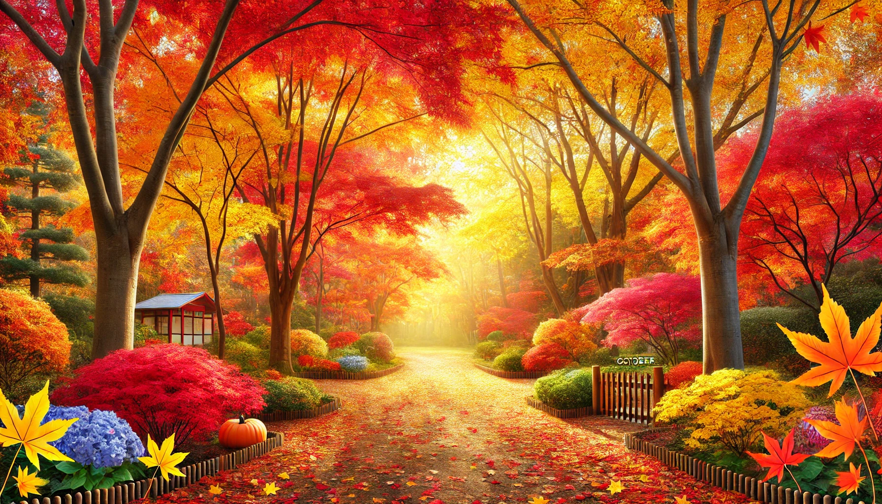 紅葉が色づく10月の風景