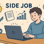 パソコンを使って副業に勤しむ男性