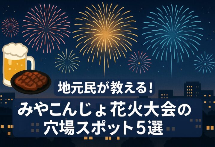 肉と焼酎のふるさと・みやこんじょ花火大会 穴場