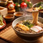 アツアツの年越しそばの画像