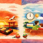 元旦と元日の違いイラスト