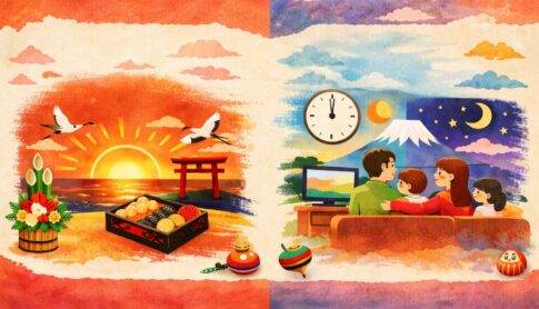 元旦と元日の違いイラスト